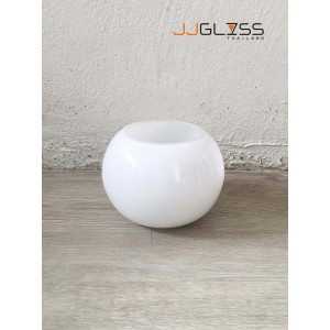 WHITE-H0284-10TC - WHITE Handmade Colour Vase